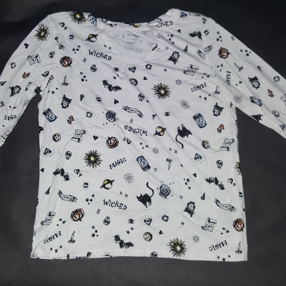 Art Class Halloween Print Long Sleeve Tee